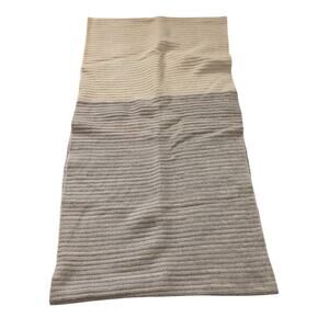 HALOGEN Wool Cashmere Infinity Wrap Scarf Gray Cream Neutrals Capsule Essential